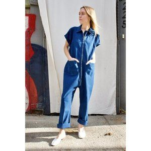 Rachel Comey Barrie Jumpsuit Boilersuit 10 Front Zip Blue